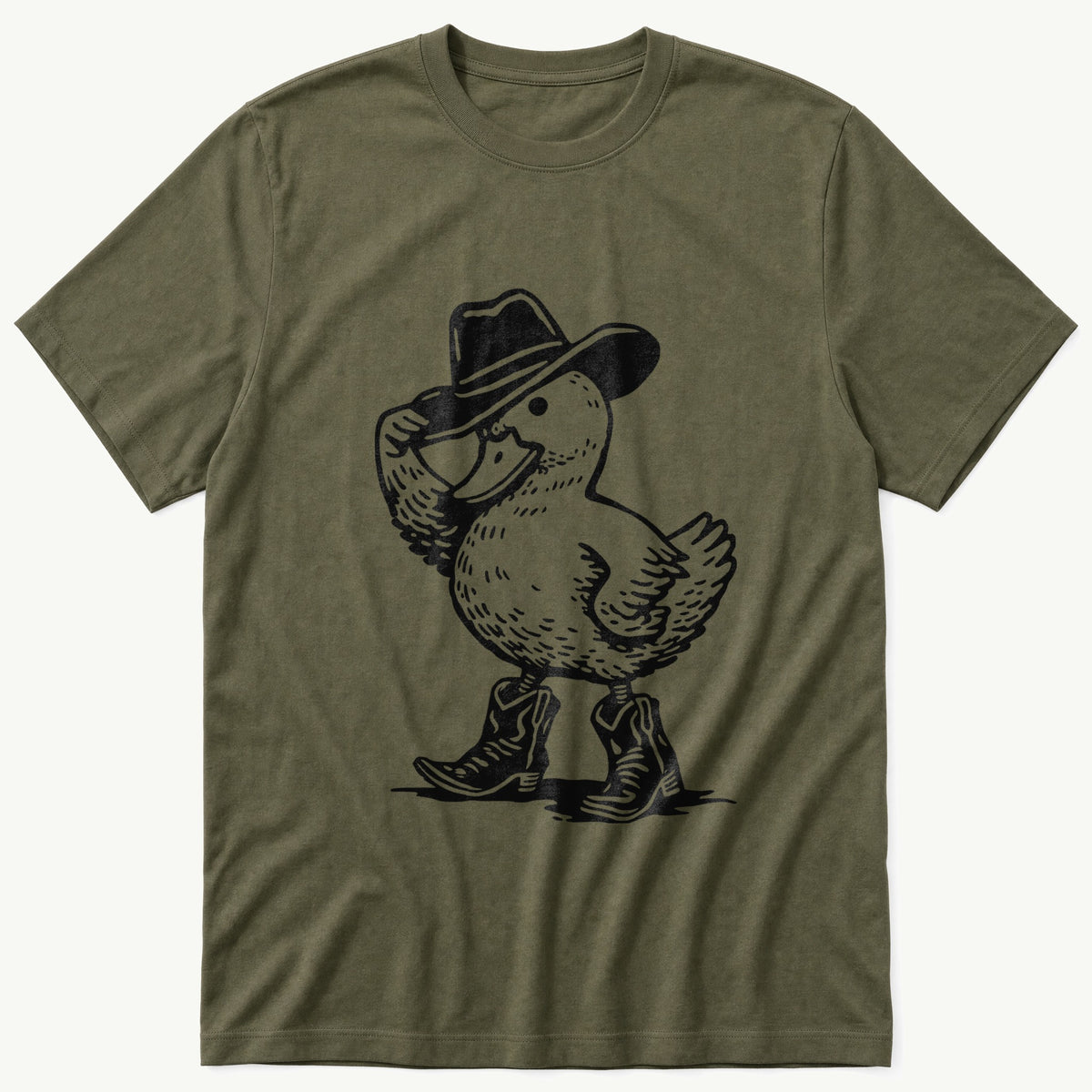 Cowboy Duck 44 — Olive T-Shirt
