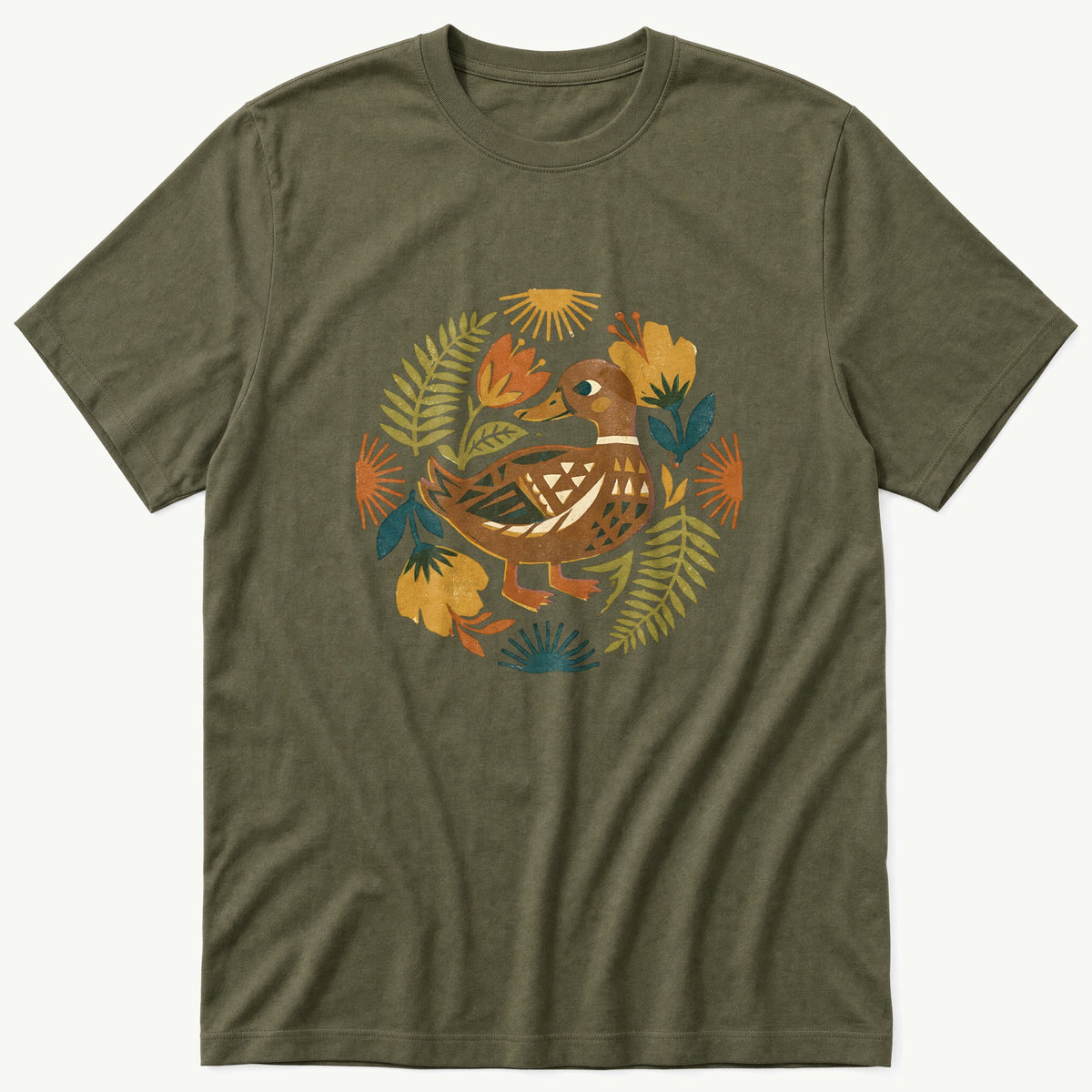 Duck Cutout 2 — Olive T-Shirt