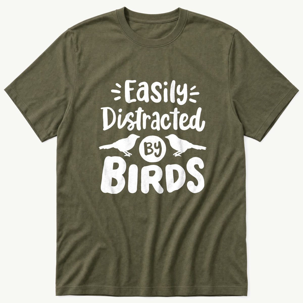 Easliy Distracted Text — Olive T-Shirt