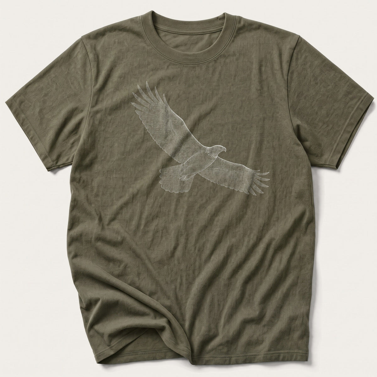 Etched Soaring Eagle — Olive T-Shirt