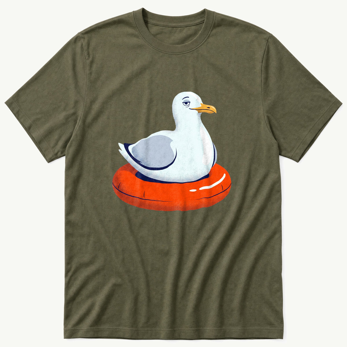 Floatie Seagull — Olive T-Shirt