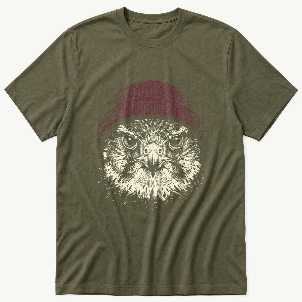 Hawk Beanie 44 — Olive T-Shirt