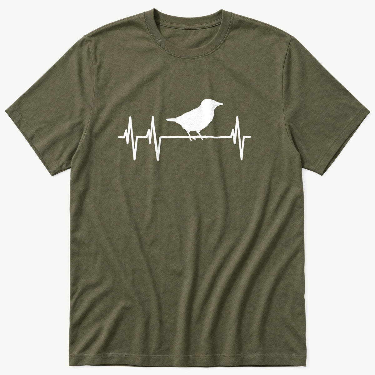 Heartbeat Bird — Olive T-Shirt