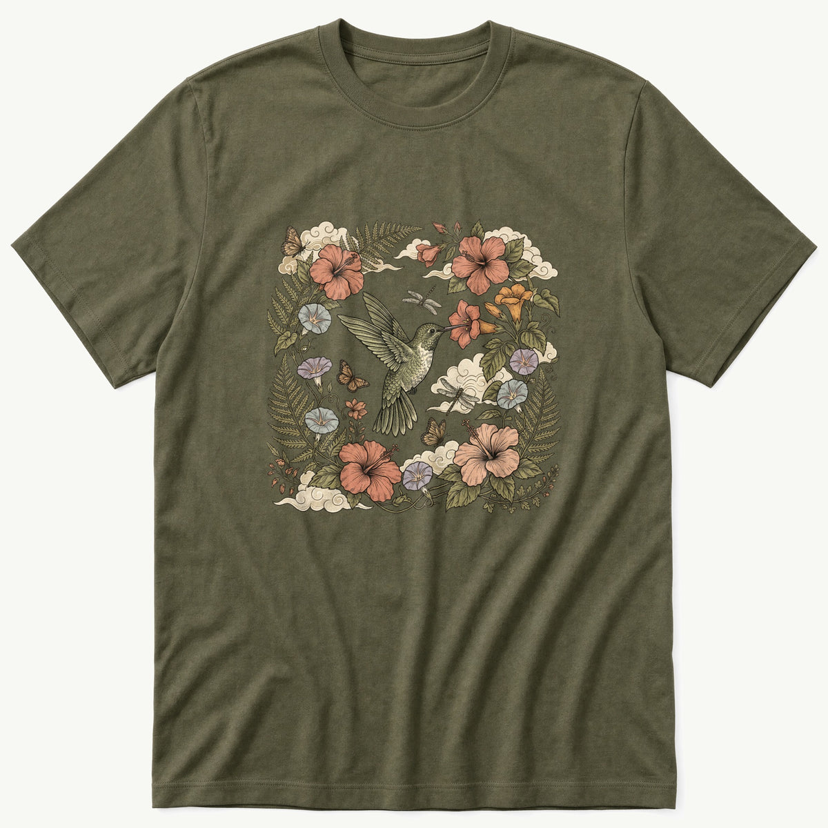 Humming Bird Murul — Olive T-Shirt