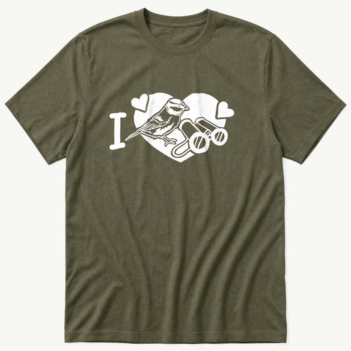 I LOVE BIRDS 110 — Olive T-Shirt