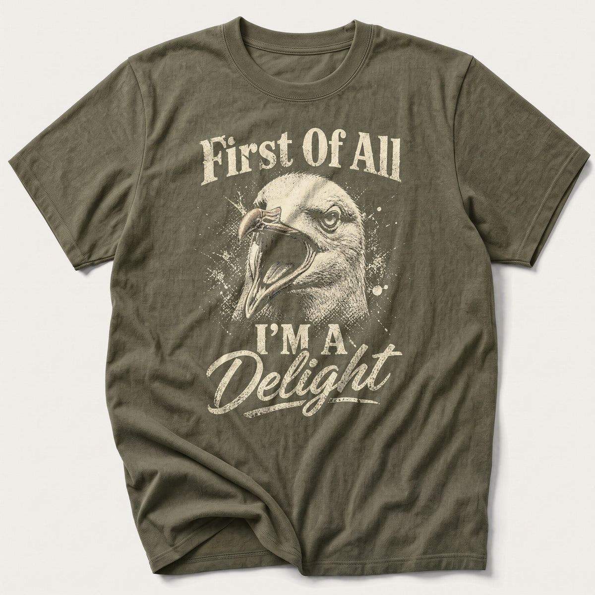 I'm A Delight Seagull — Olive T-Shirt