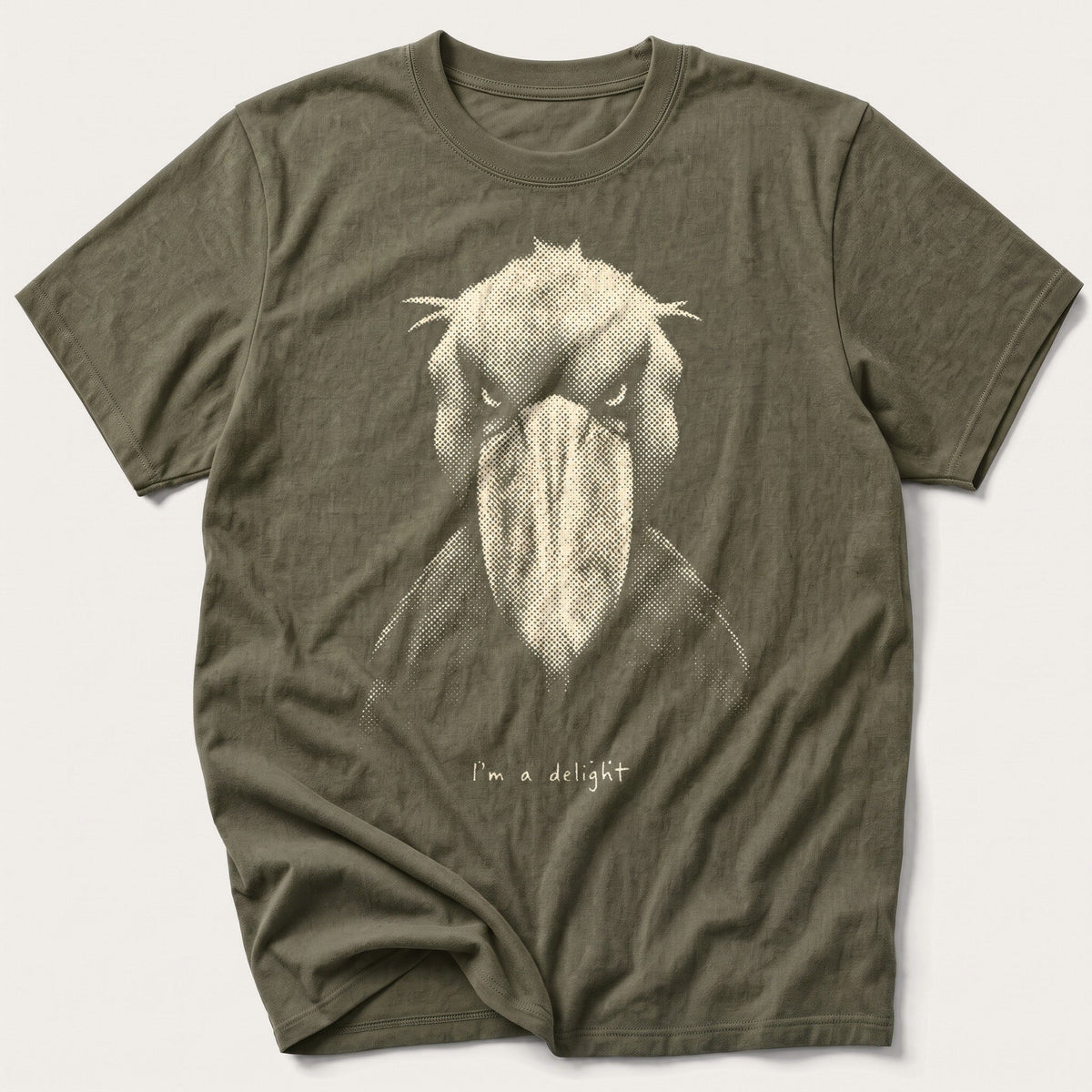 I'm A Delight Shoebill — Olive T-Shirt