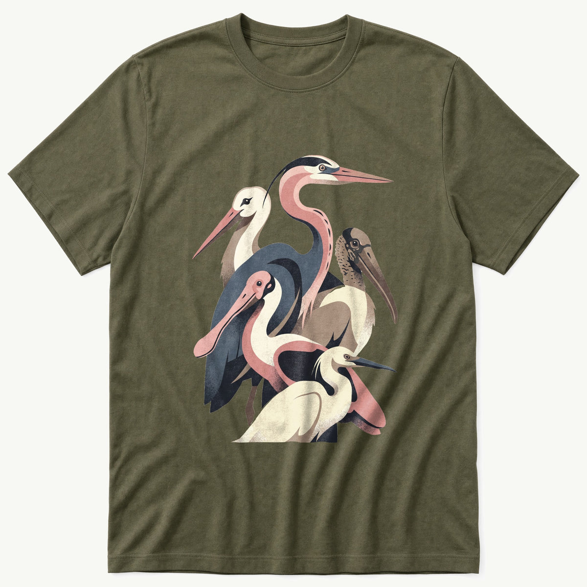 Lake Bird Breeds 77 — Olive T-Shirt