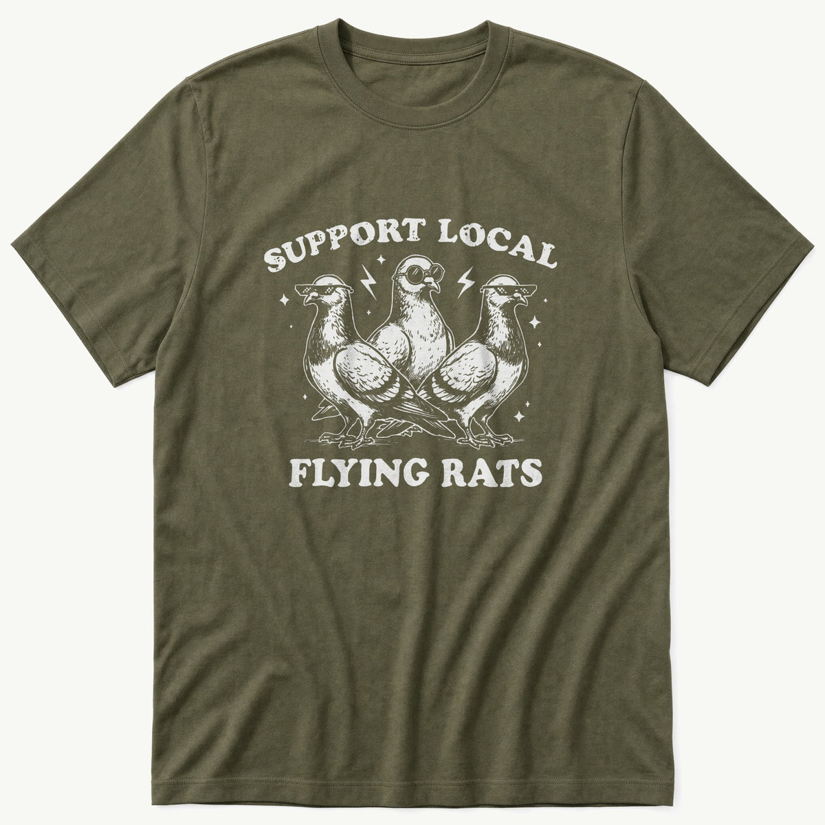 Local Flying Rats 3 — Olive T-Shirt