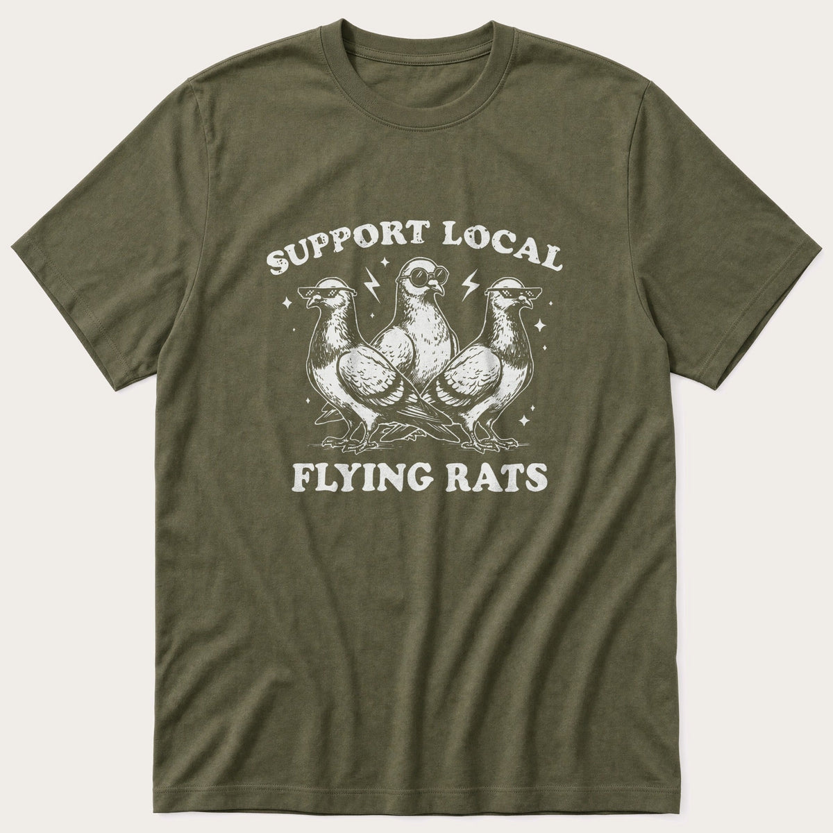 Local Flying Rats 3 — Olive T-Shirt