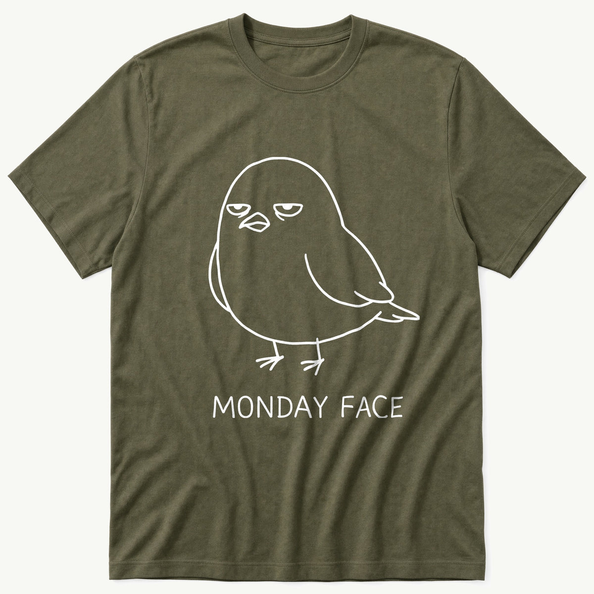 MONDAY FACE — Olive T-Shirt