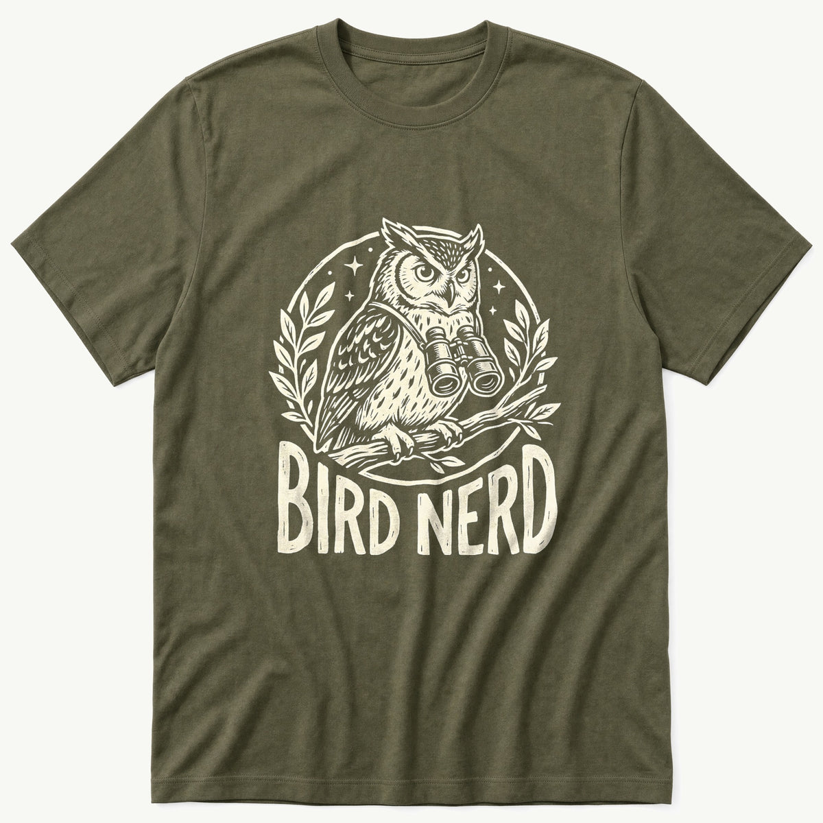 Night Watch Bird Nerd — Olive T-Shirt