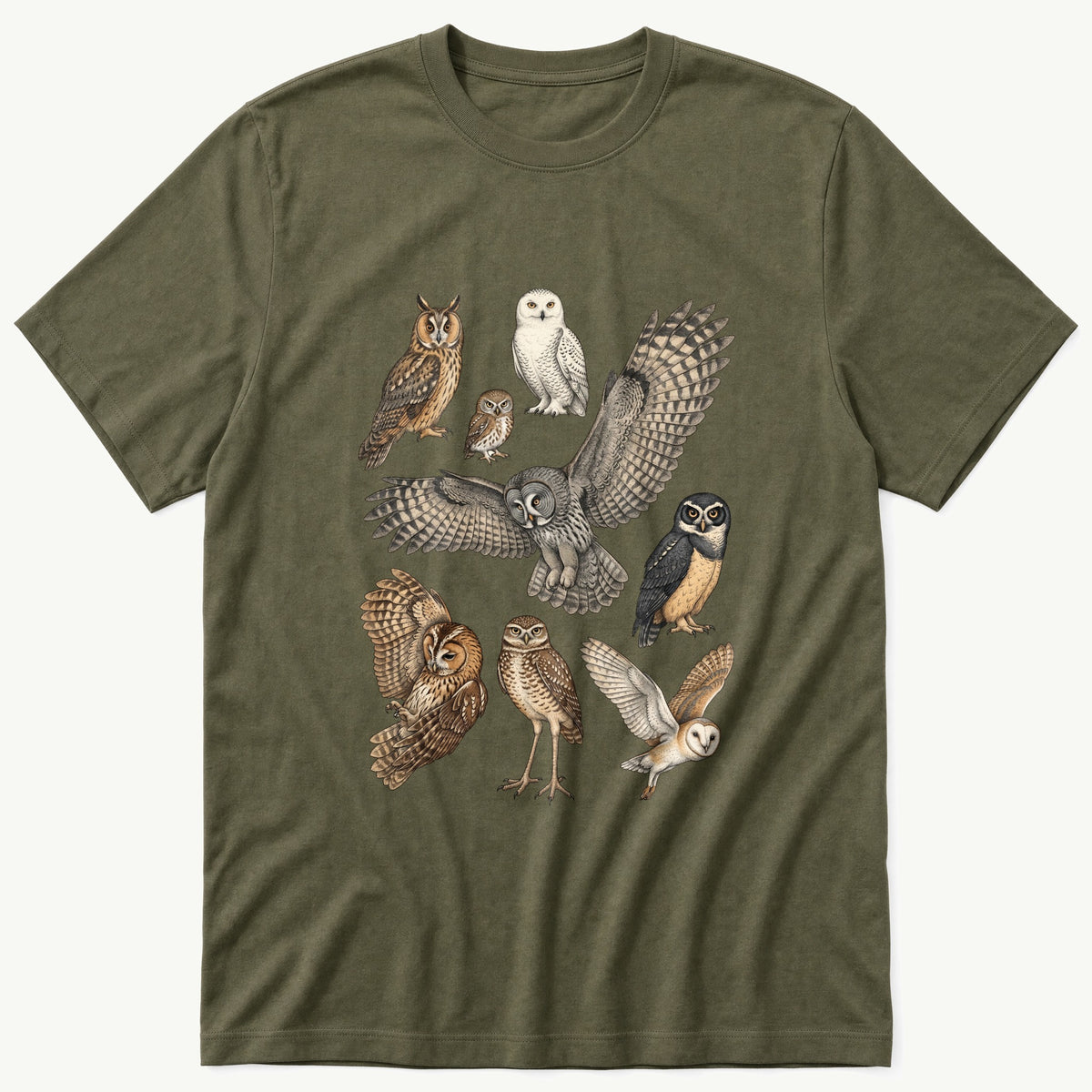 Owl Bird Breeds 3 — Olive T-Shirt