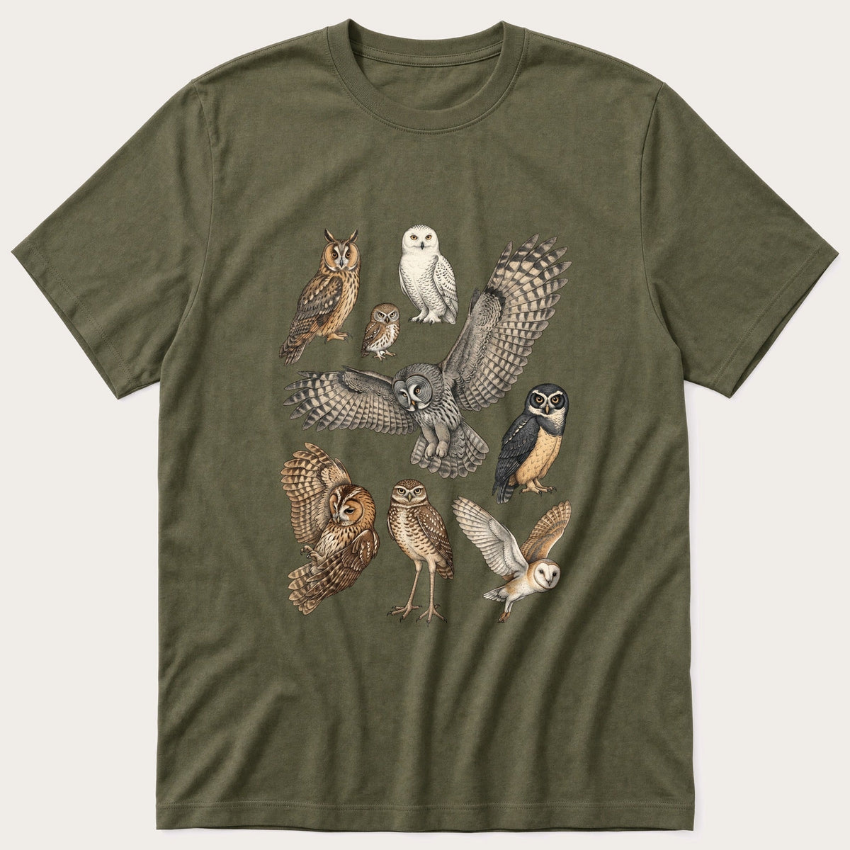 Owl Bird Breeds 3 — Olive T-Shirt