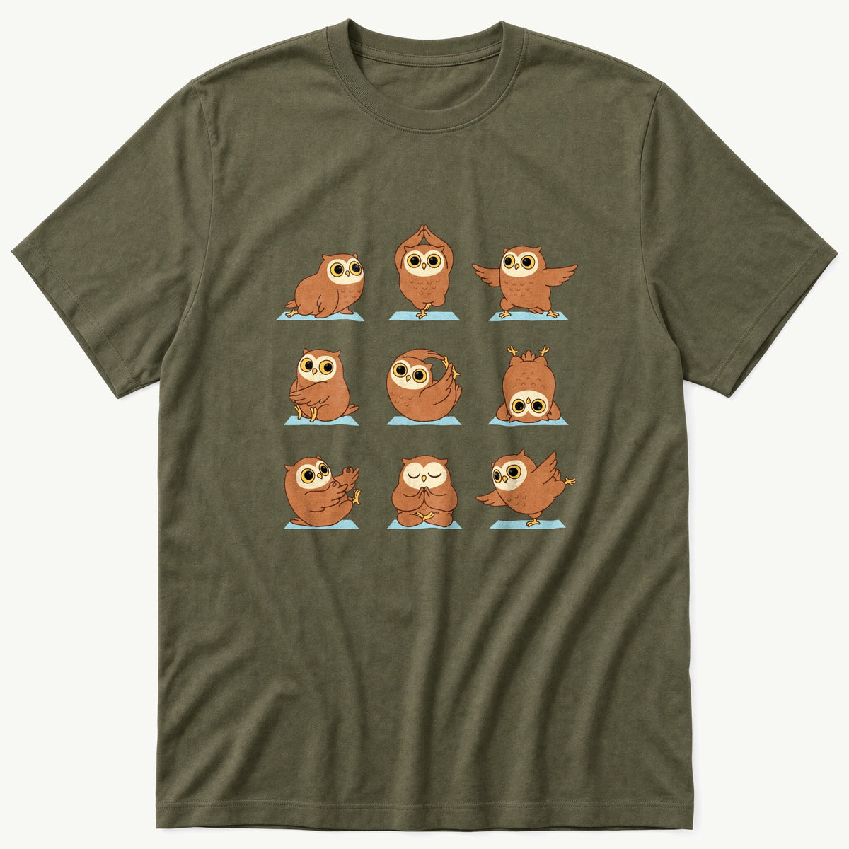 Owl Workout — Olive T-Shirt