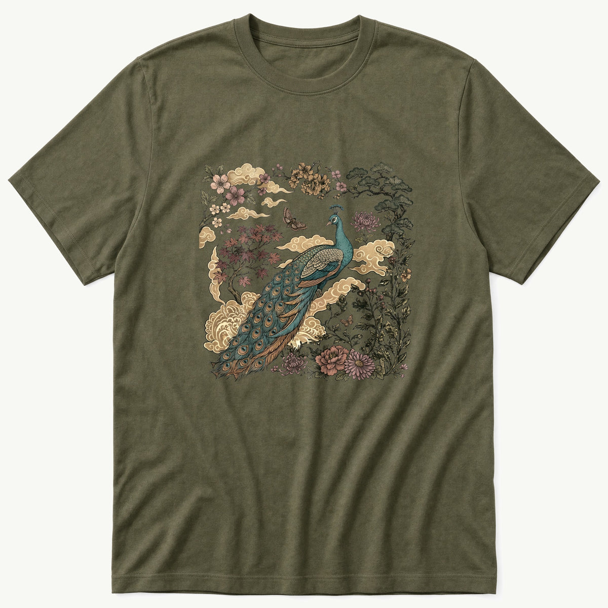 Peacock Murul — Olive T-Shirt