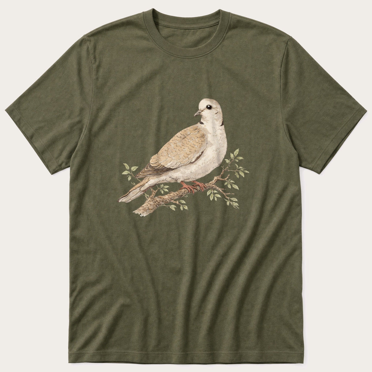 Pigeon On Branch 56 — Olive T-Shirt
