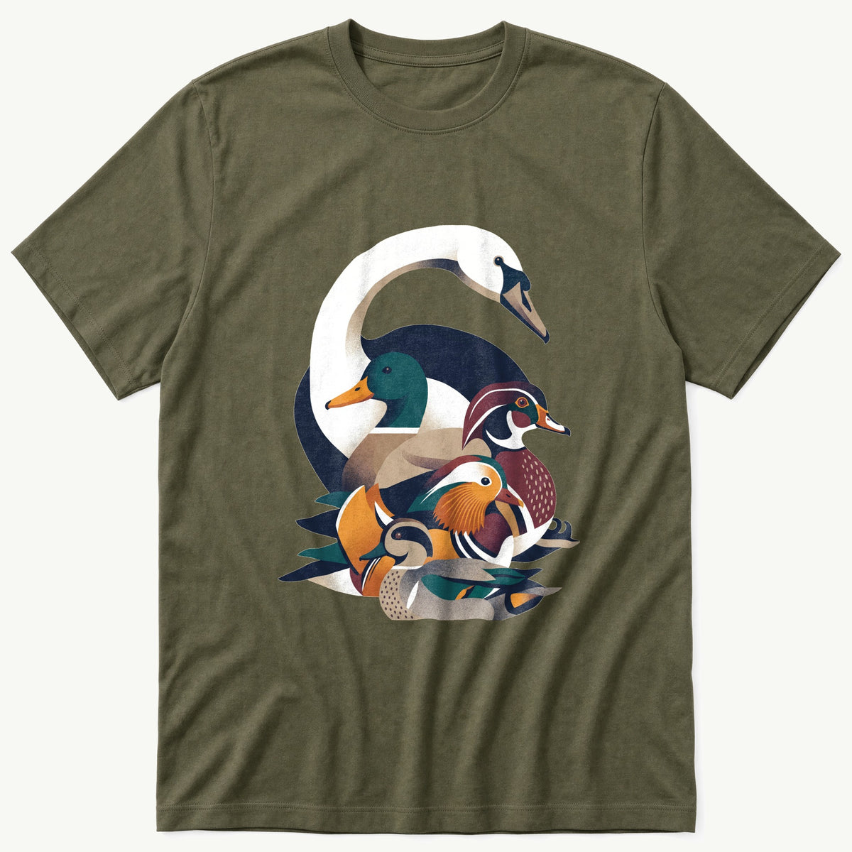 Pond Bird Breeds 12 — Olive T-Shirt