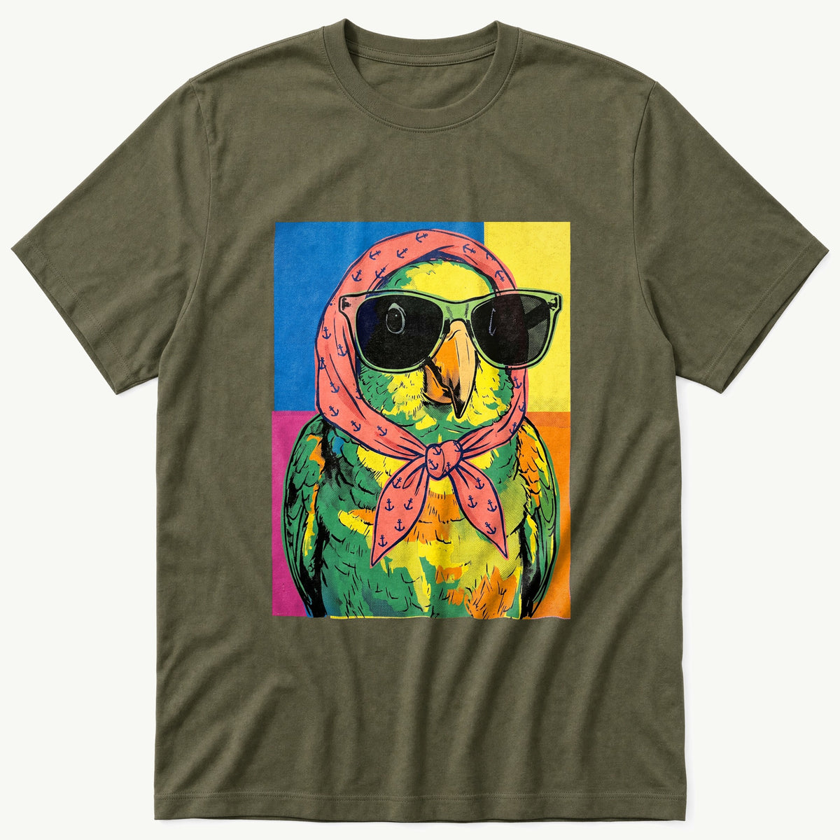 Pop Art Bird 8 — Olive T-Shirt