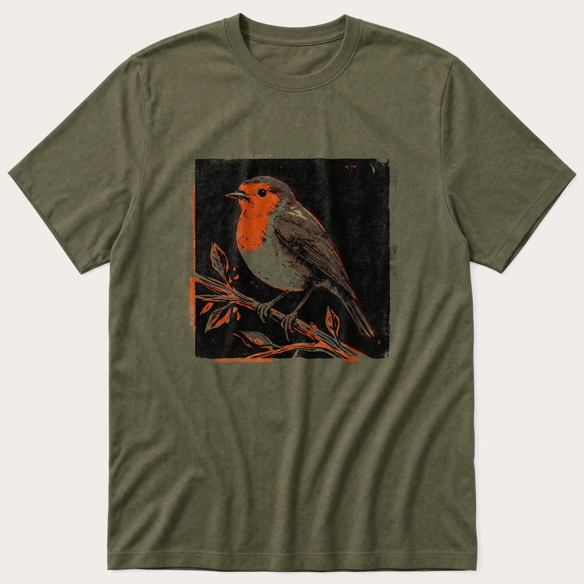 Print Robin 8 — Olive T-Shirt