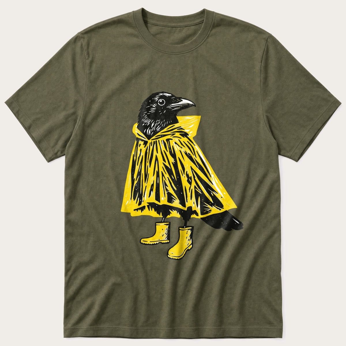 Raincoat Crow 66 — Olive T-Shirt