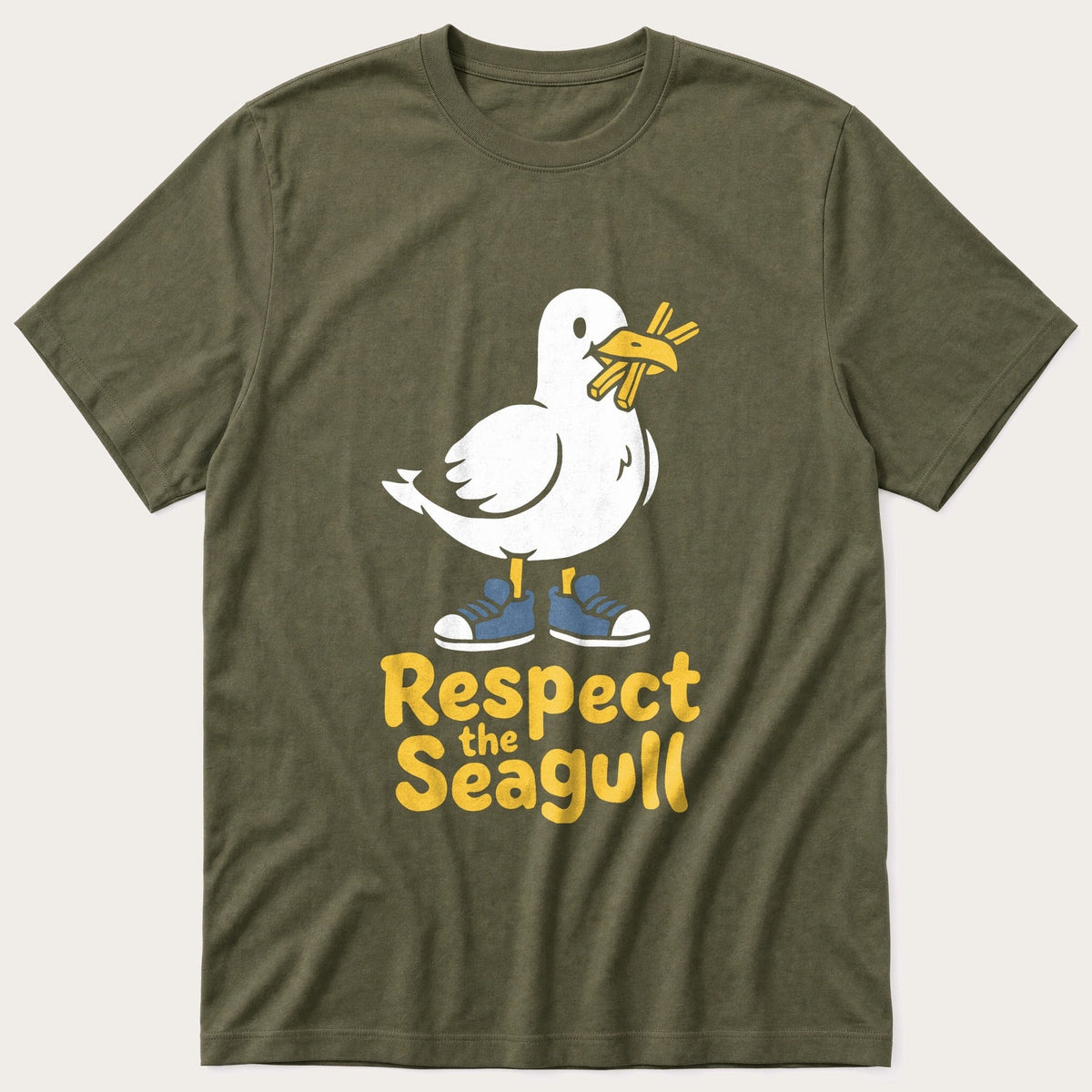 Respect The Seagull — Olive T-Shirt
