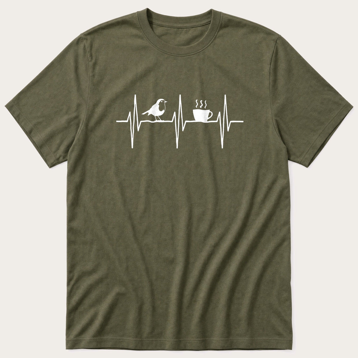 Robin Heart Beat — Olive T-Shirt
