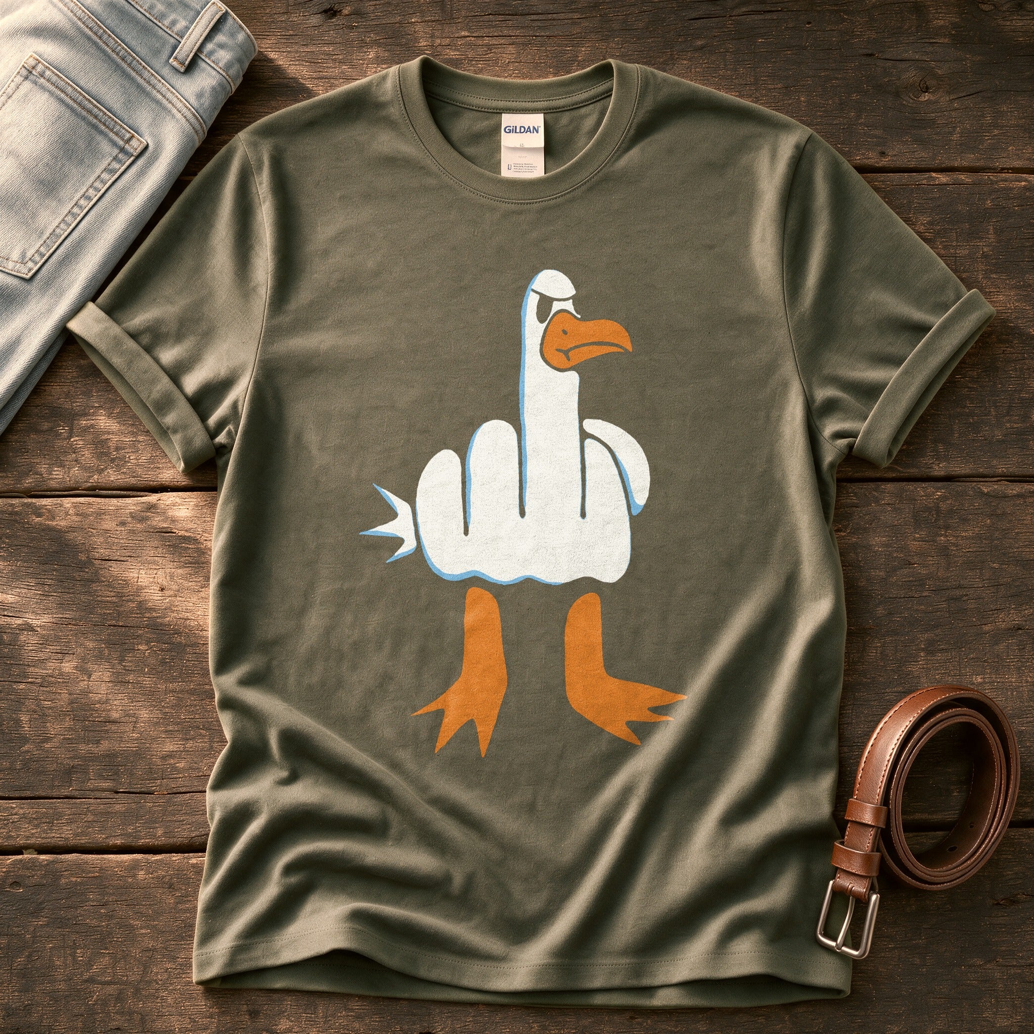Rude Seagull — Olive Comfort Colors tee
