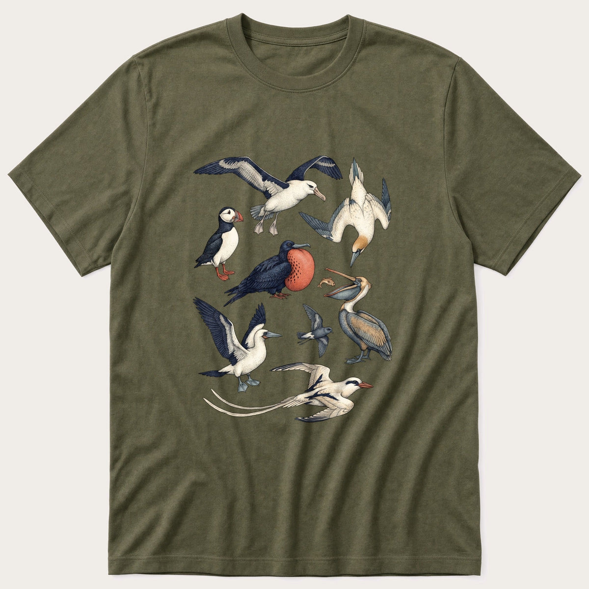 Seabirds 44 — Olive T-Shirt