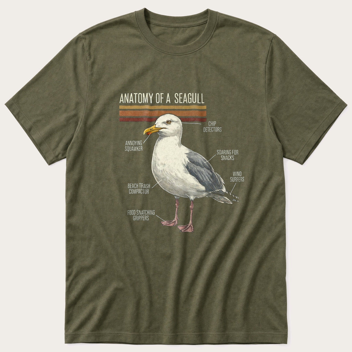 Seagull Anatomy — Olive T-Shirt