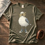 Seagull With Chips 2 — Olive Comfort Colors tee