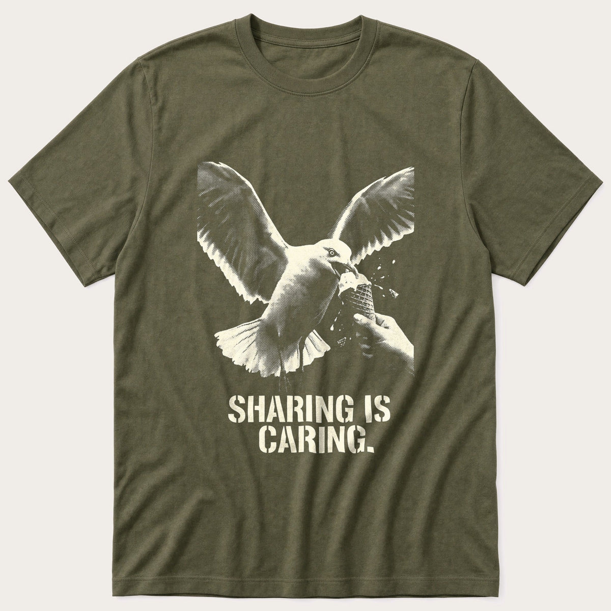 Sharing Is Caring — Olive T-Shirt