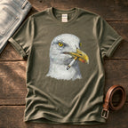 Smoking Seagull 8 — Olive Comfort Colors tee