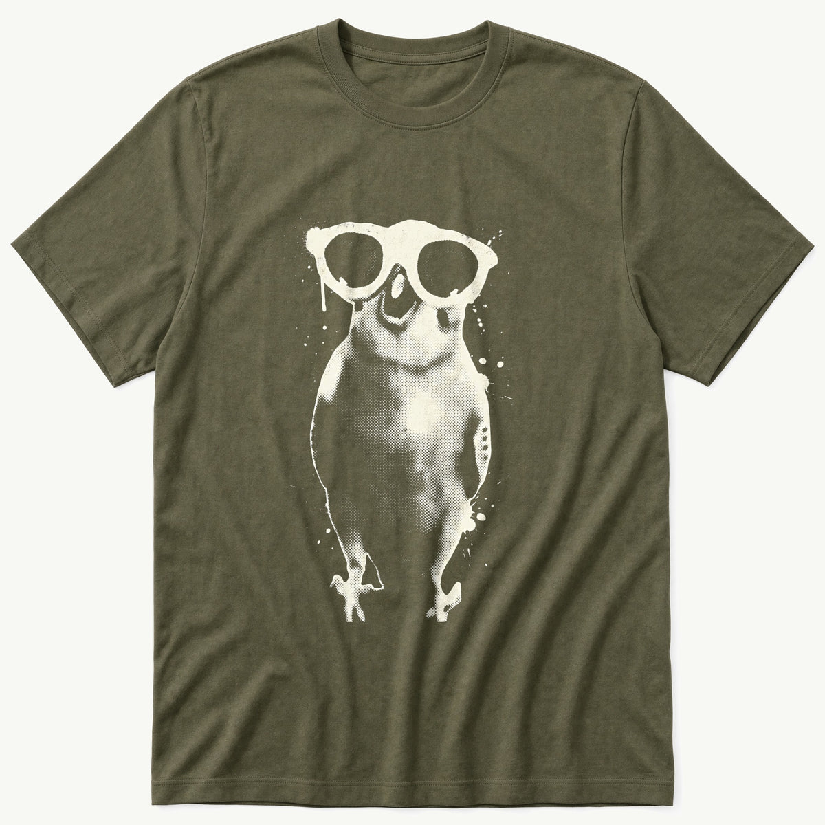 Sunglass Budgie 3 — Olive T-Shirt