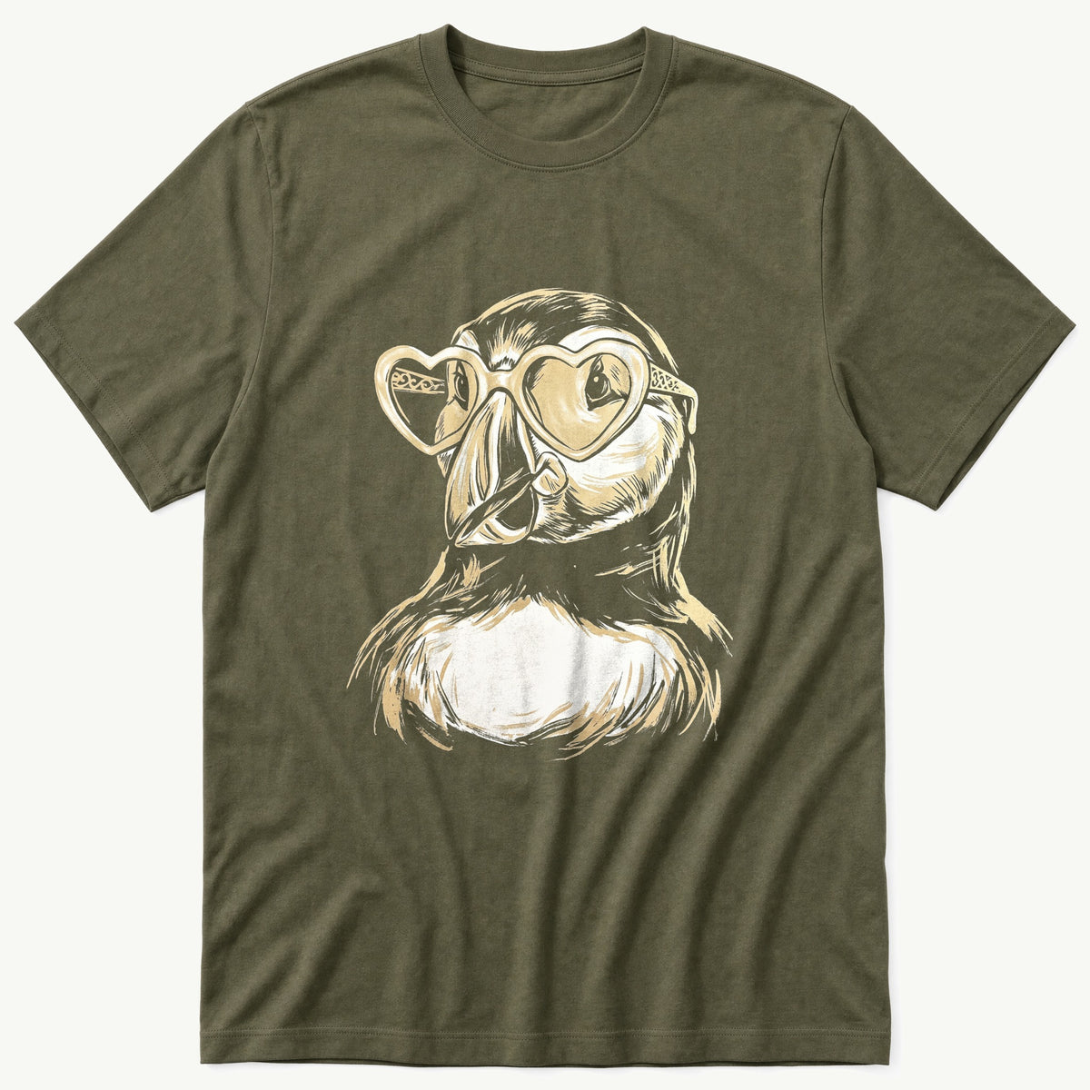 Sunglass Puffin 99 — Olive T-Shirt