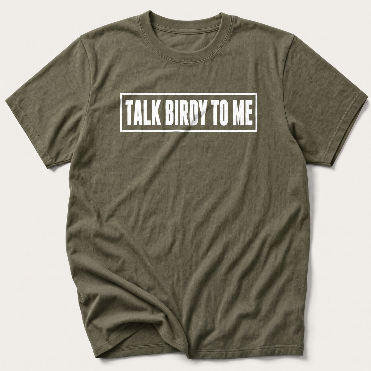 Talk Birdy To Me Label — Olive T-Shirt