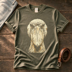 Washed Out Shoebill 4 — Olive Comfort Colors tee