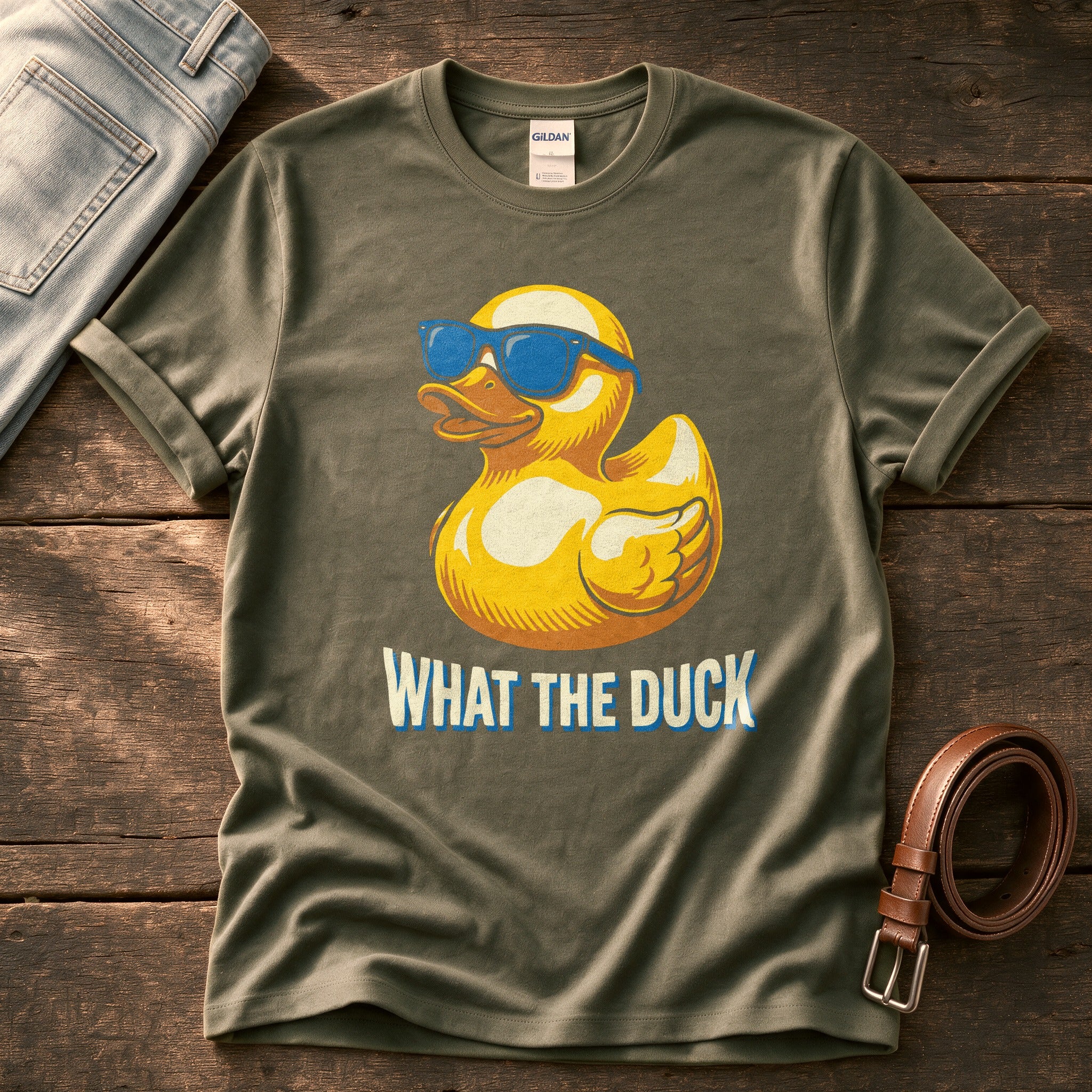 What The Duck 6 — Olive Comfort Colors tee