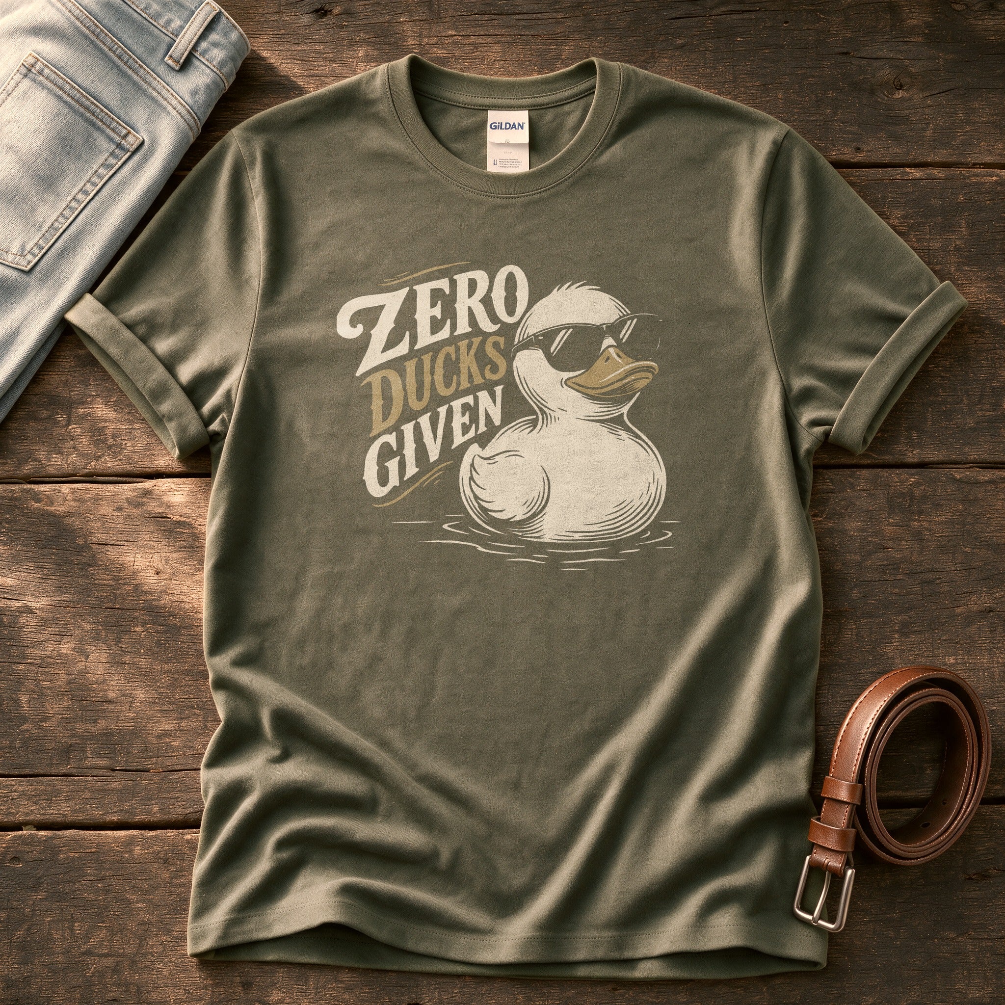 Zero Ducks Given — Olive Comfort Colors tee