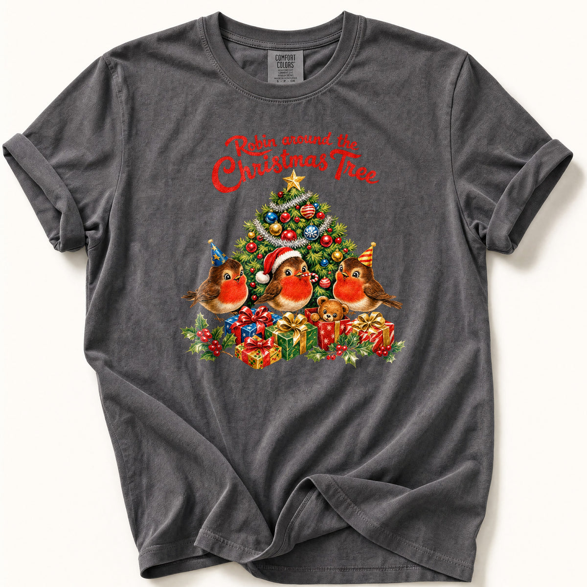 Robin Around The Christmas Tree Comfort Colors® Tee