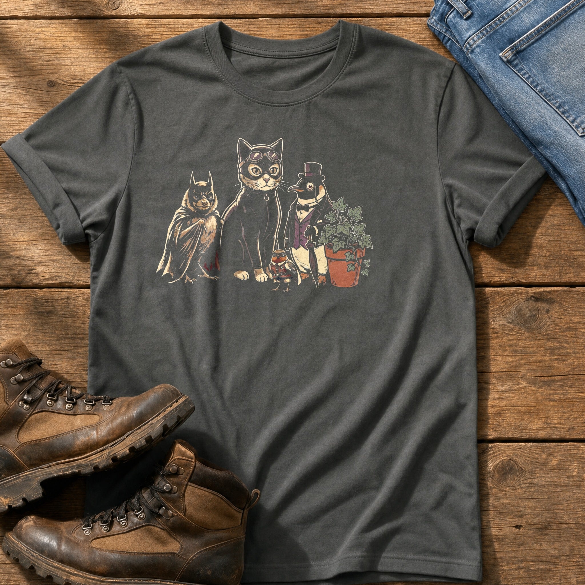 Bat N Robin 55 — Pepper Comfort Colors tee