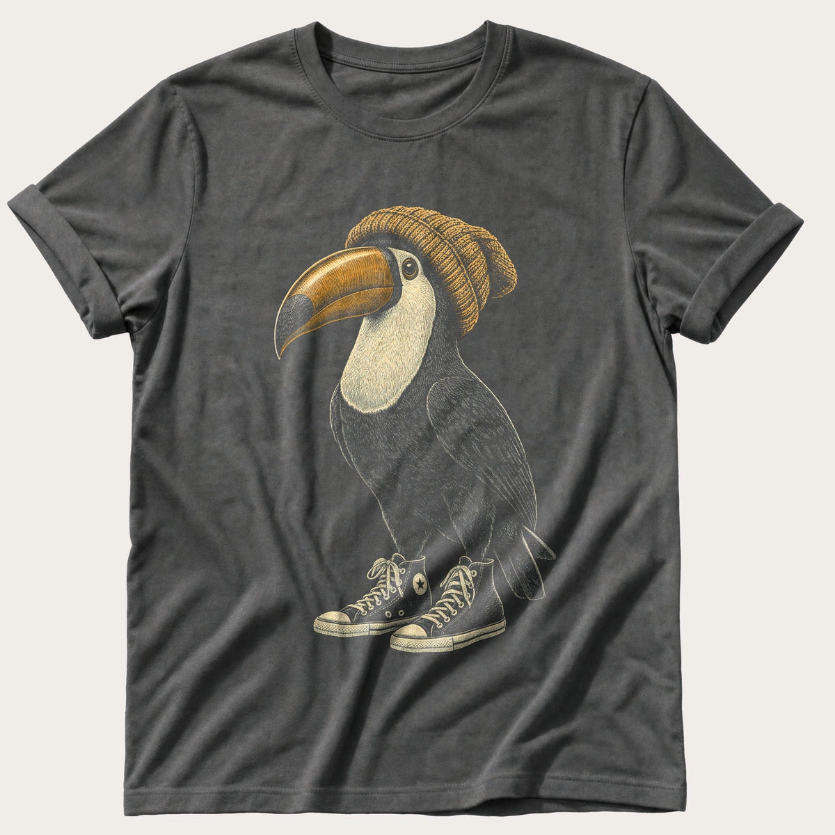 Beanie Toucan 2 — Pepper Comfort Colors tee