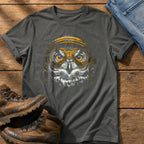 Biker Owl 8 — Pepper Comfort Colors tee