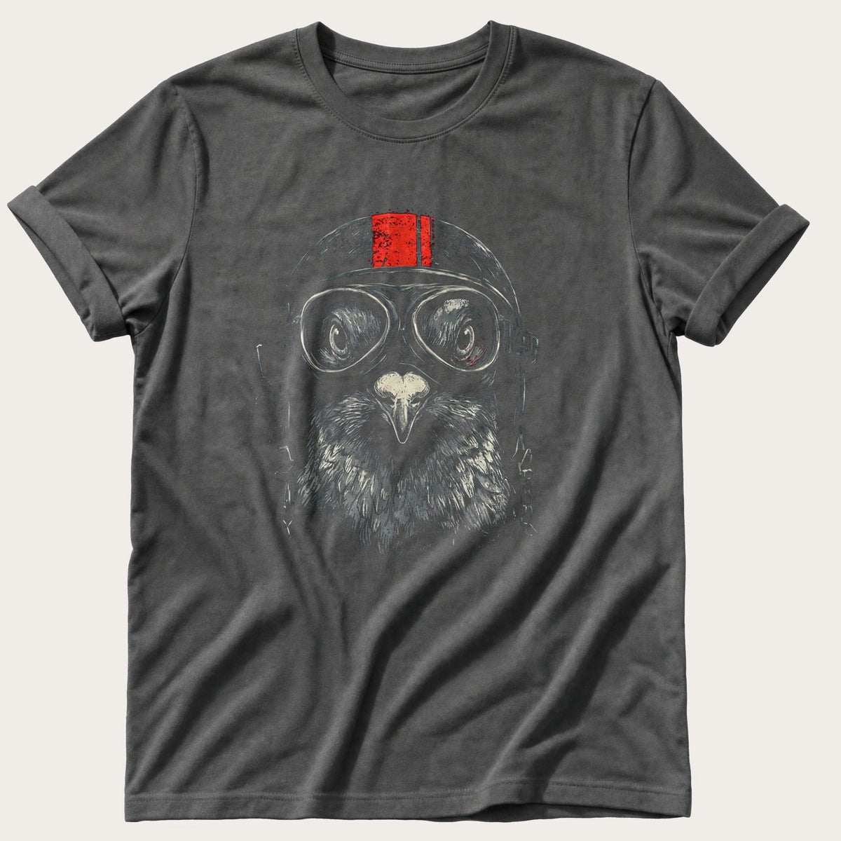 Biker Pigeon 7 — Pepper Comfort Colors tee