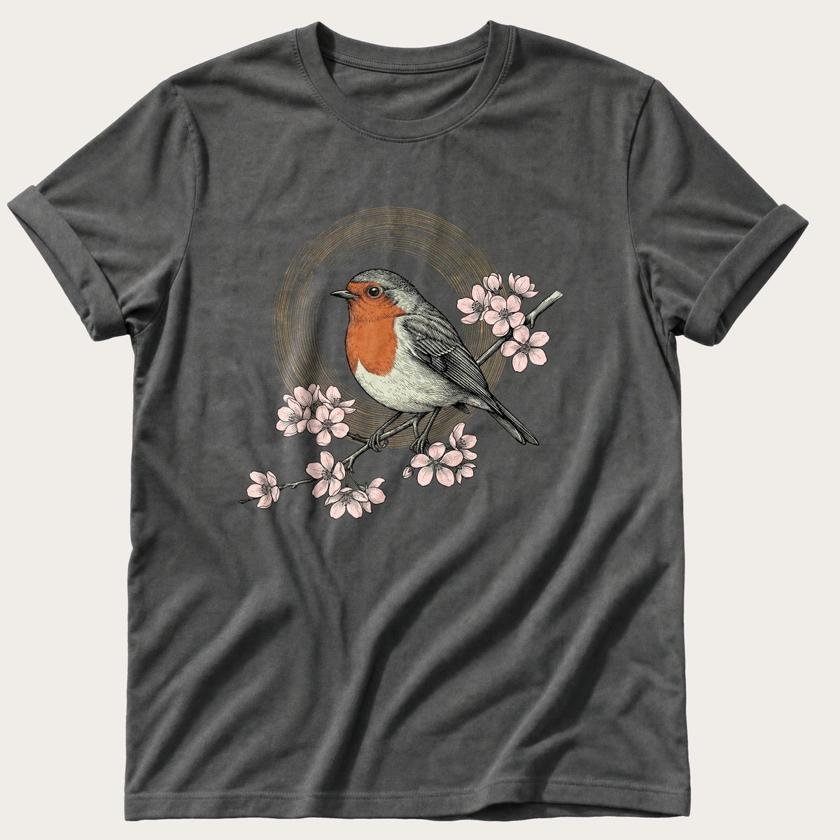 Bird On Branch 3 — Pepper Comfort Colors tee