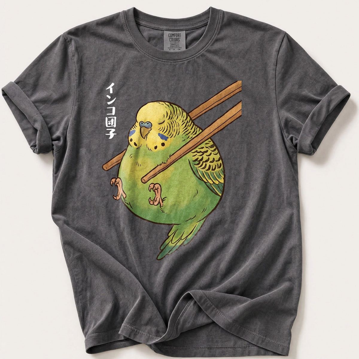 Budgie Dumpling — Pepper Comfort Colors tee