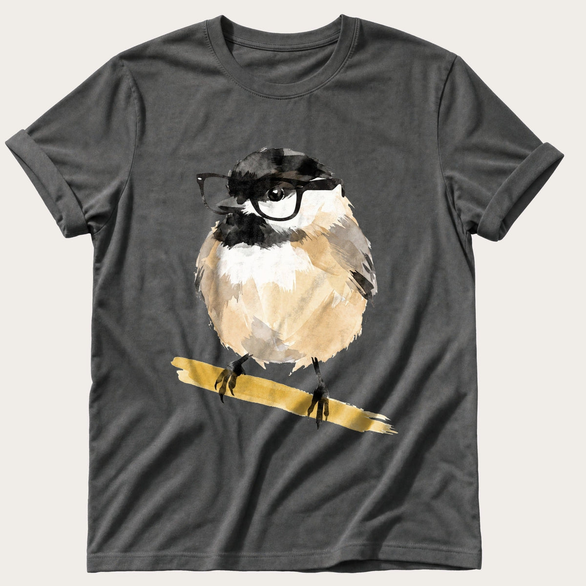 Chickadee In Glasses — Pepper Comfort Colors tee