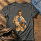 Christ With Pigeon 4 — Pepper Comfort Colors tee