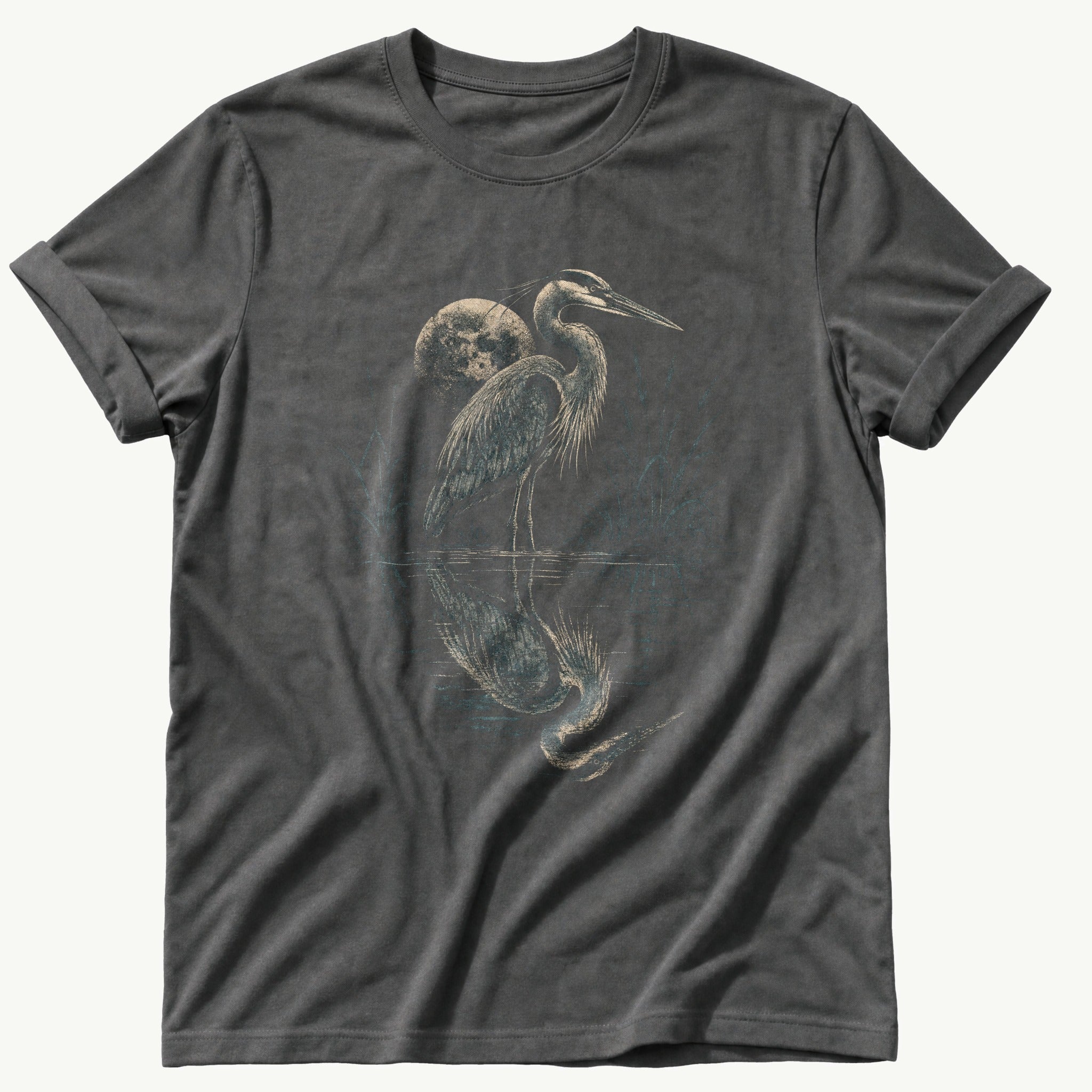 crane-under-moon — Pepper Comfort Colors tee