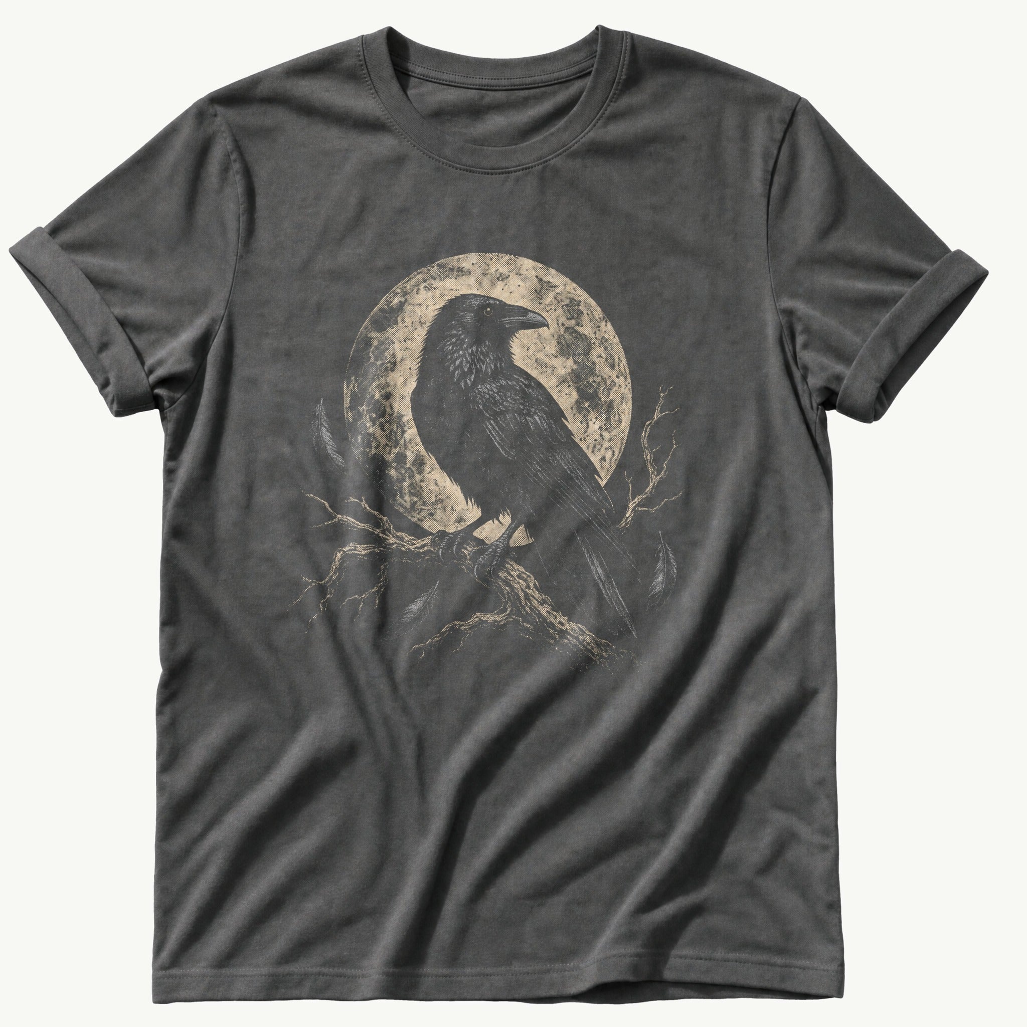 crow-under-moon — Pepper Comfort Colors tee